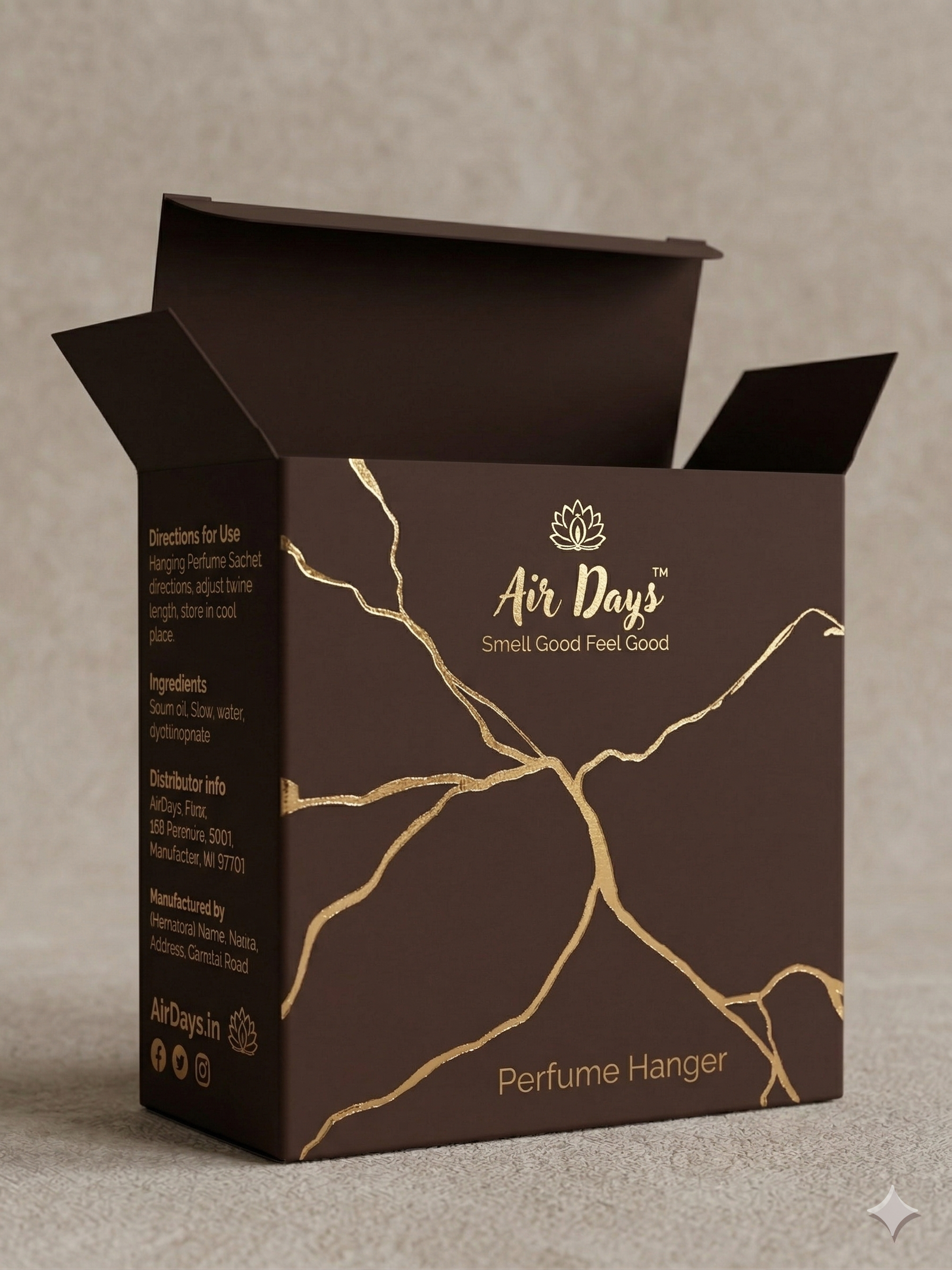 Air Days Furo Car Air Freshener Wooden Hanging Perfume with Sprayer – Long Lasting Fragrance