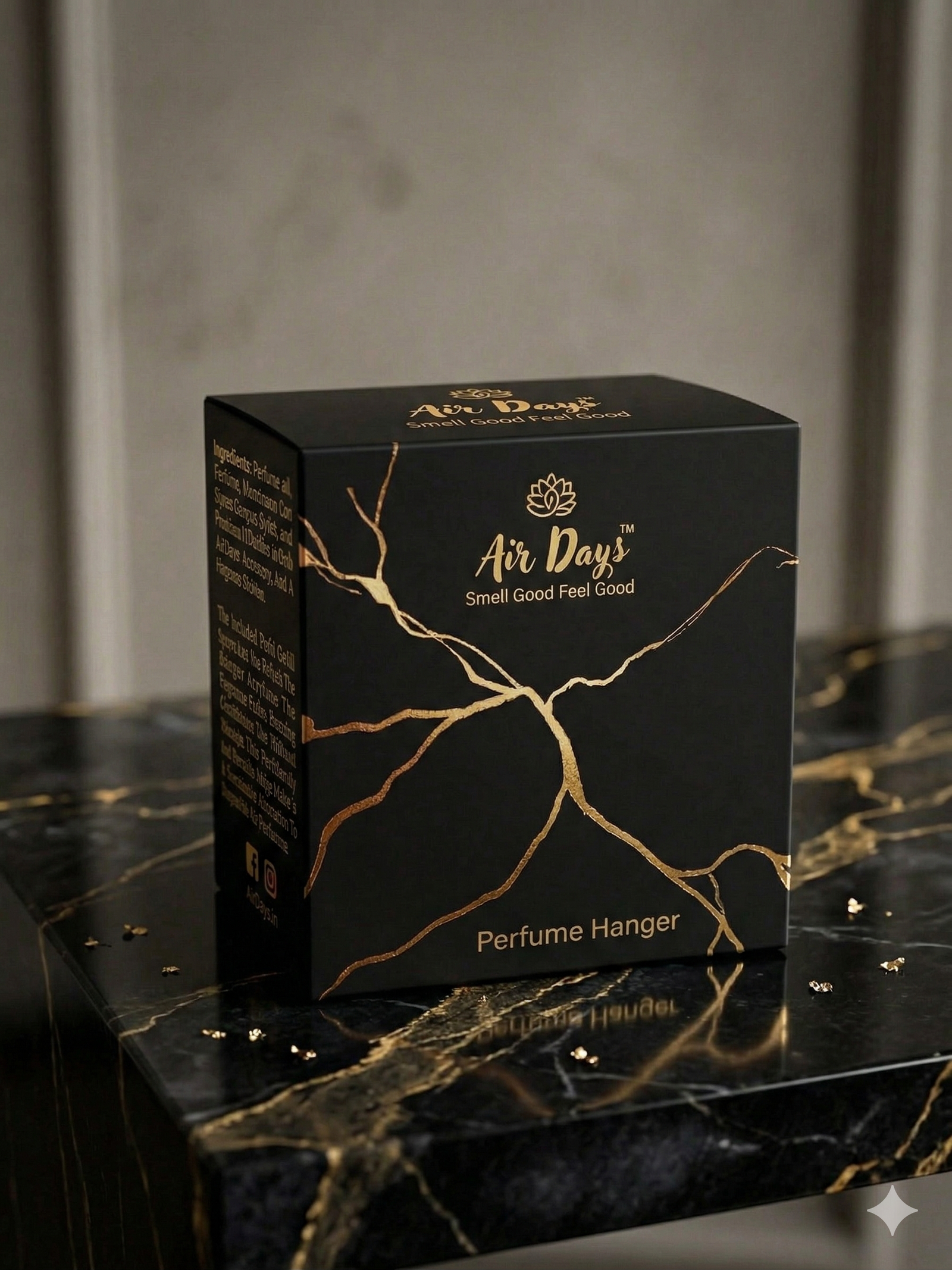 Air Days Dash Car Air Freshener Wooden Hanging Perfume with Sprayer – Fresh & Energetic Scent